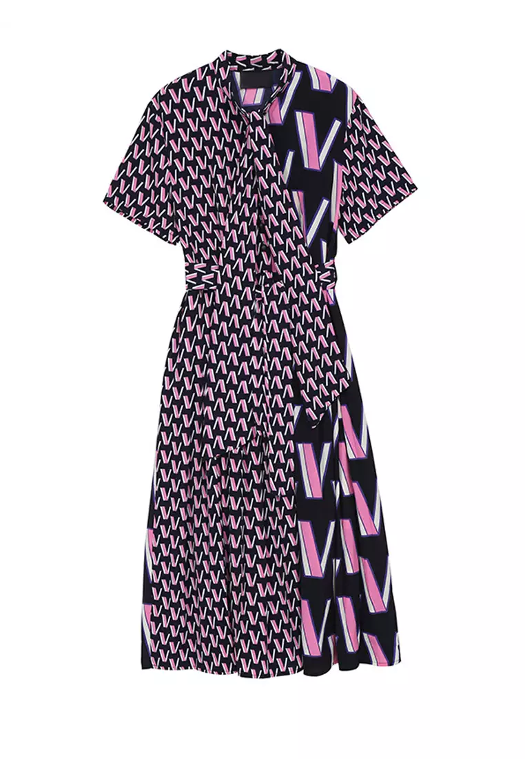 Twenty Eight Shoes VANSA Geometric Pattern Short Sleeve Shirt Dress VCW-Bd6036.S