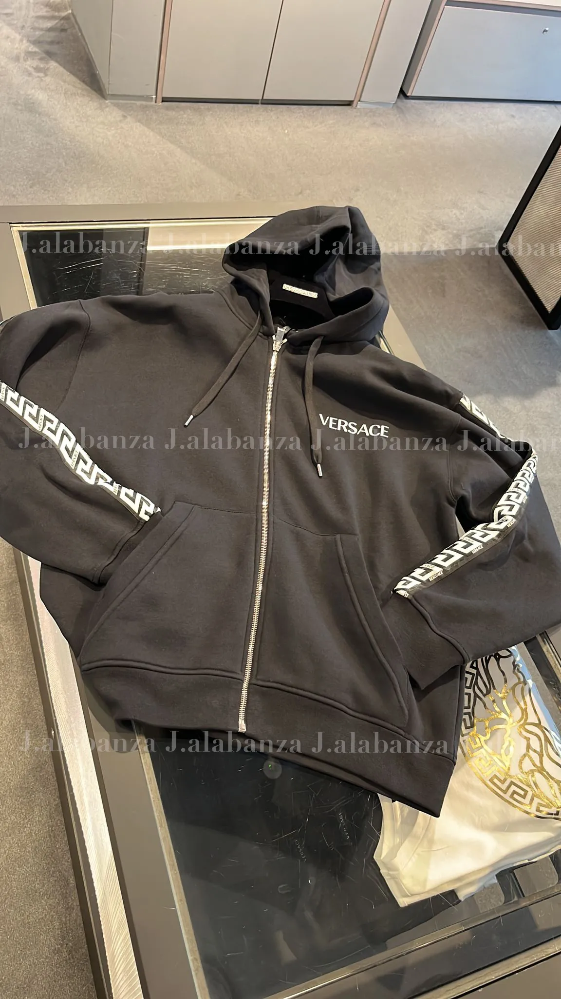 Versace Street Style Long Sleeves Plain Logo Luxury Outlet Hoodies Available