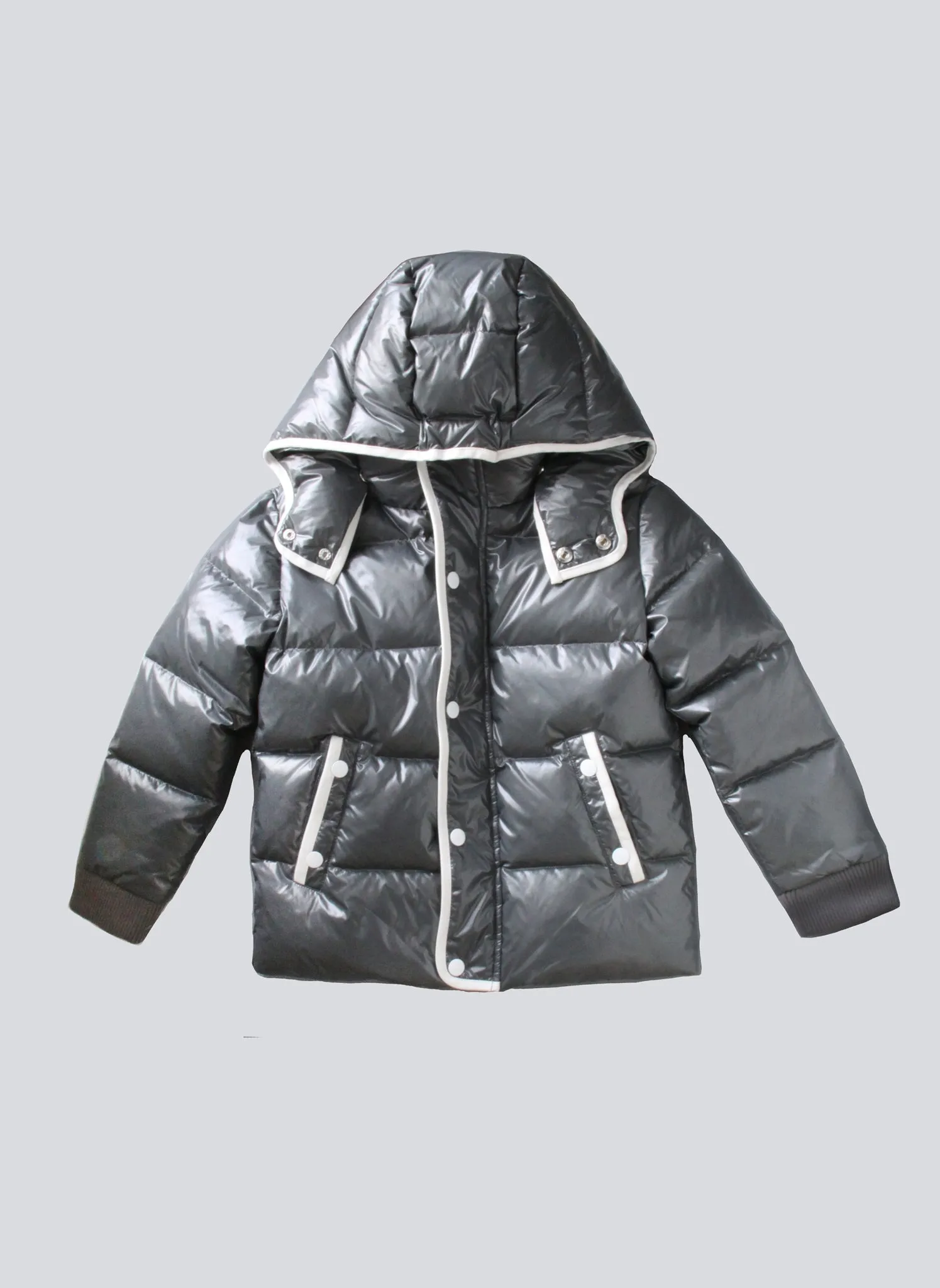 Vierra Rose Brooklyn Puffer Jacket - Shiny Grey