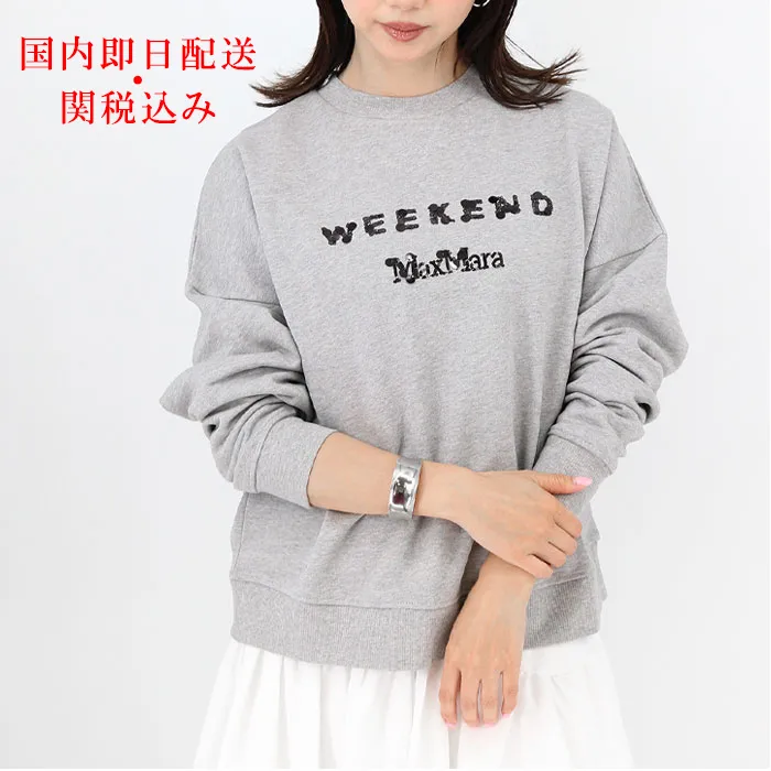 Weekend Max Mara crew neck long sleeves cotton oversized logo