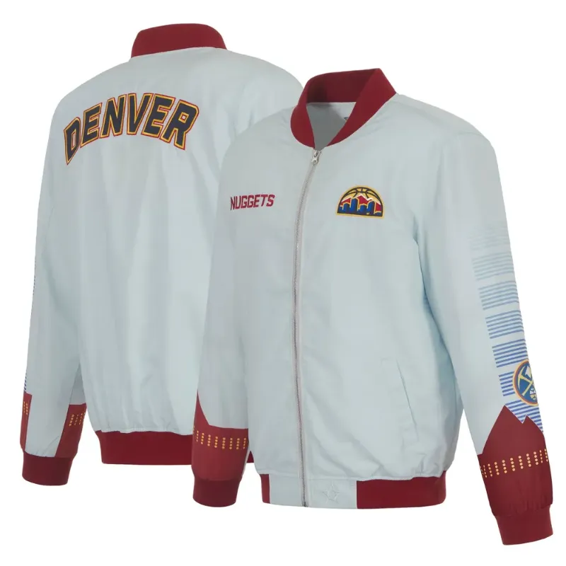 White Denver Nuggets Jacket - William Jacket