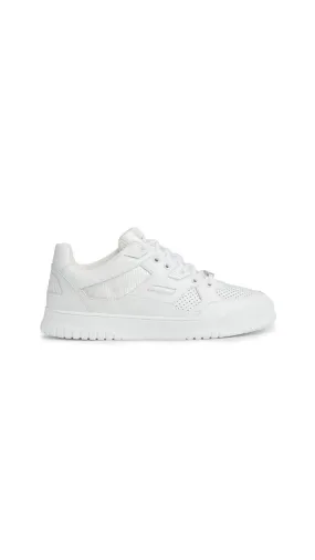 White Perforated Leather Sneakers