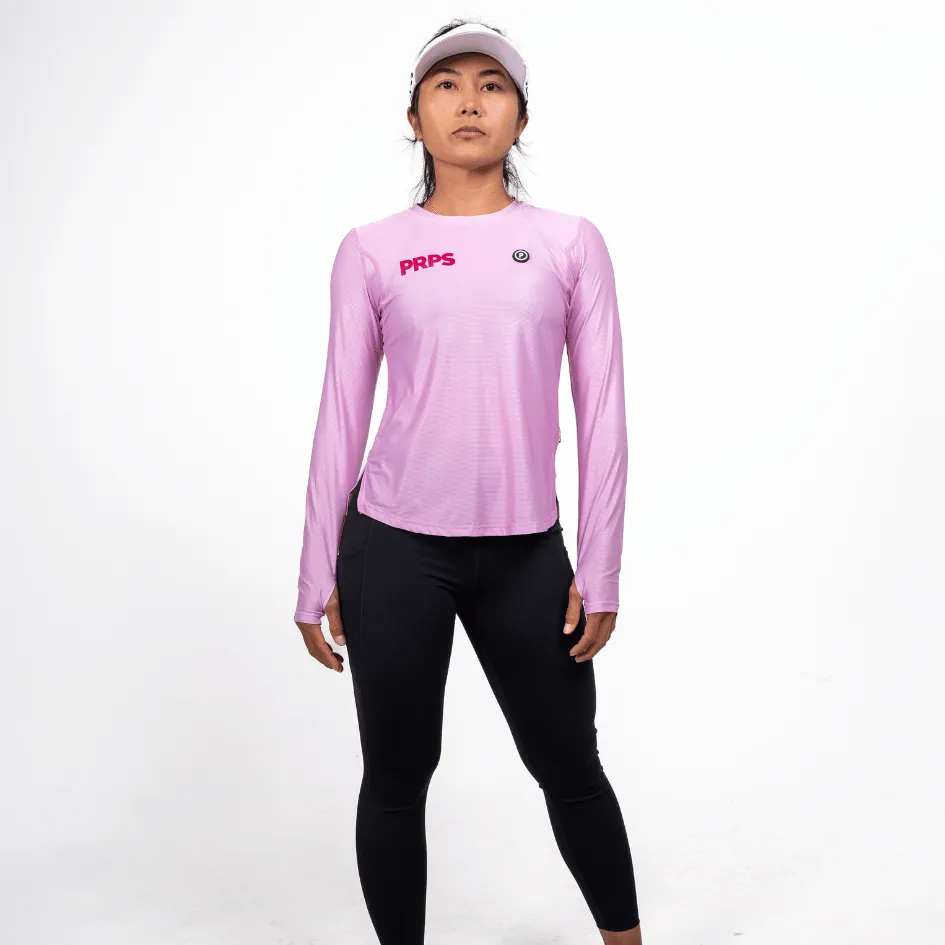 Women's Long Sleeve Running Shirt - Hypermesh ELITE (Blush)