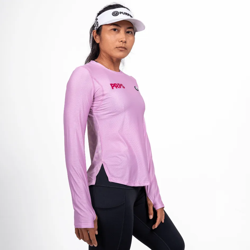 Women's Long Sleeve Running Shirt - Hypermesh ELITE (Blush)