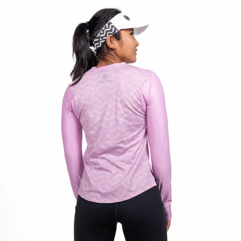 Women's Long Sleeve Running Shirt - Hypermesh ELITE (Blush)