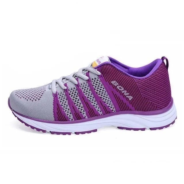 Women's Outdoor Walking Lace Up Mesh Running Shoes