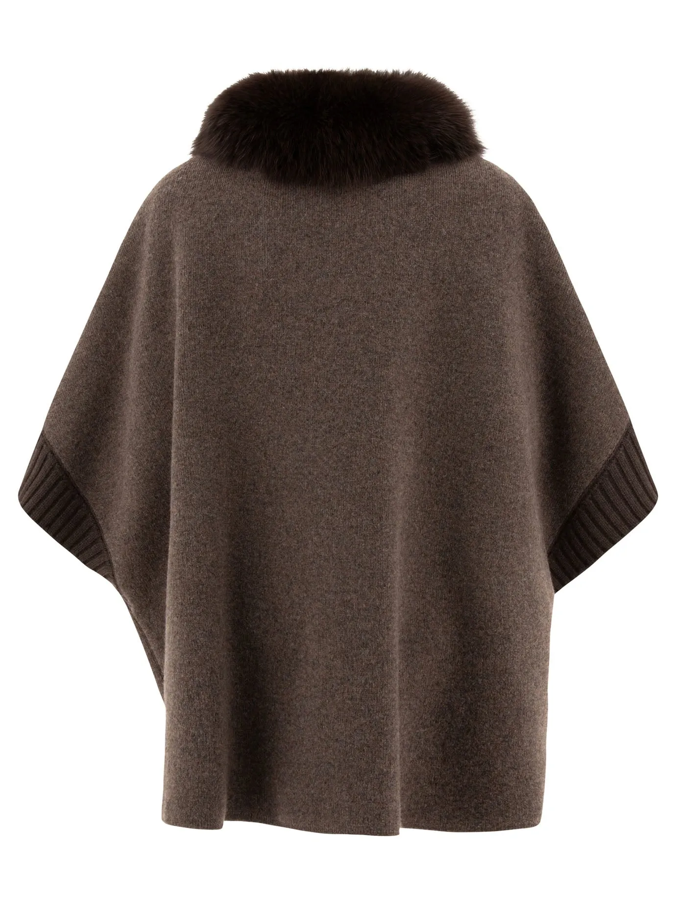 Wool And Cashmere Poncho Coats Brown