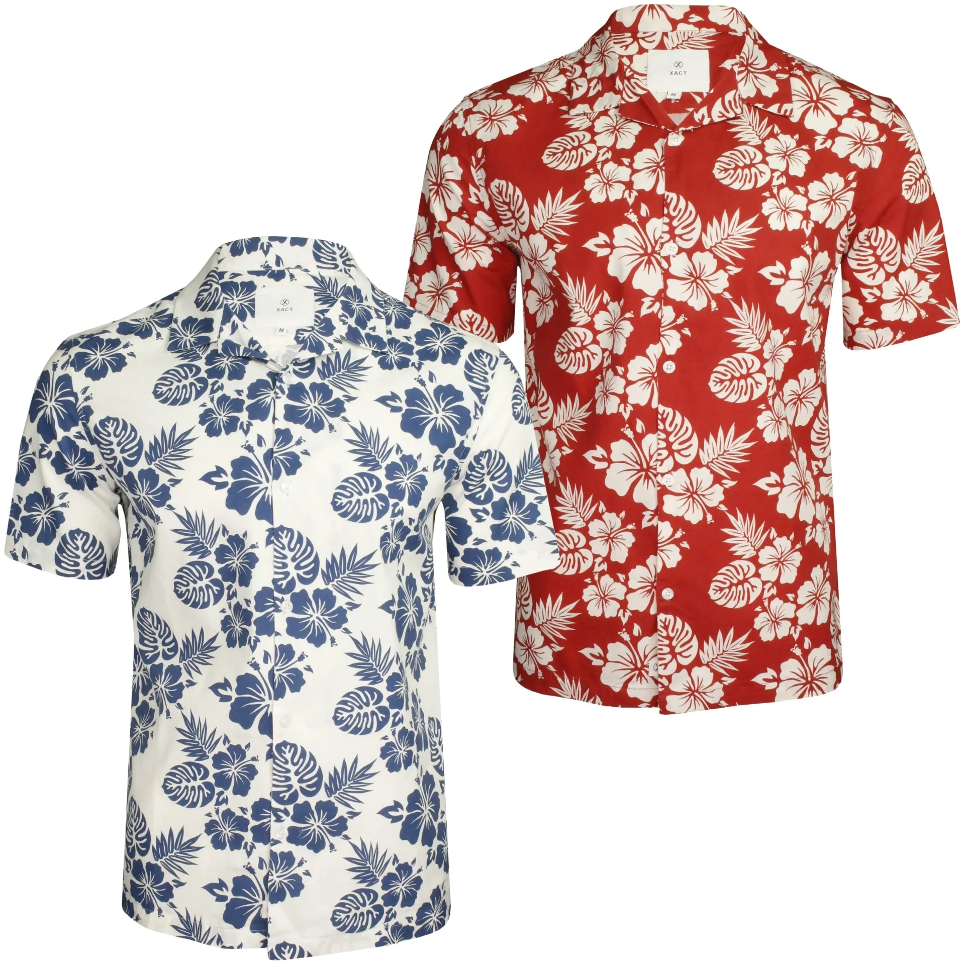 Xact Cuban Collar Hawaiian Shirt - Short Sleeve | Men's Fashion