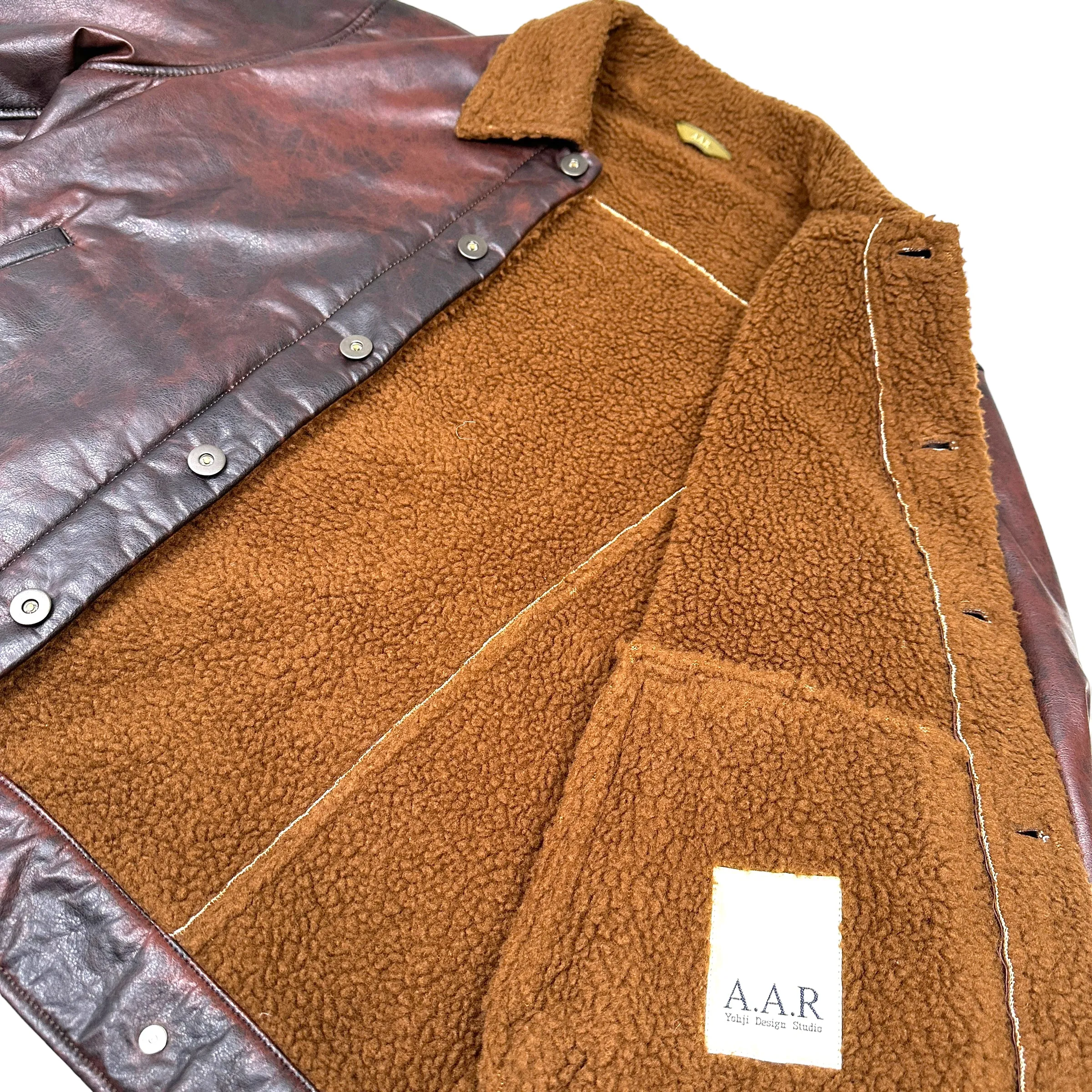 YOHJI YAMAMOTO A.A.R DESIGN STUDIO Vinyl Sherpa Lined Jacket - Shop Now