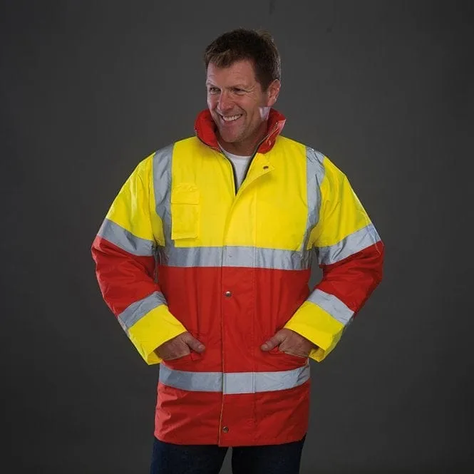 Yoko Hi-Vis Jacket Yellow Red Large